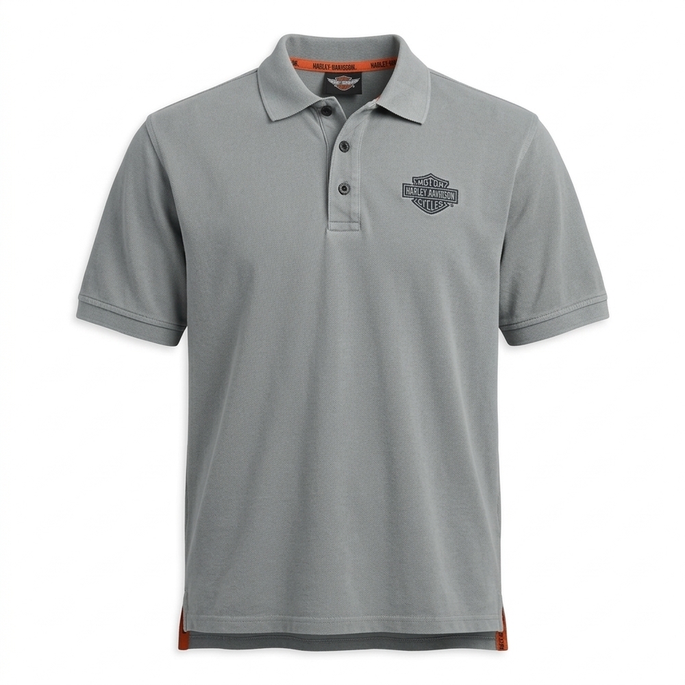 Harley-Davidson Men’s Light Gray Polo with Subtle Logo‎